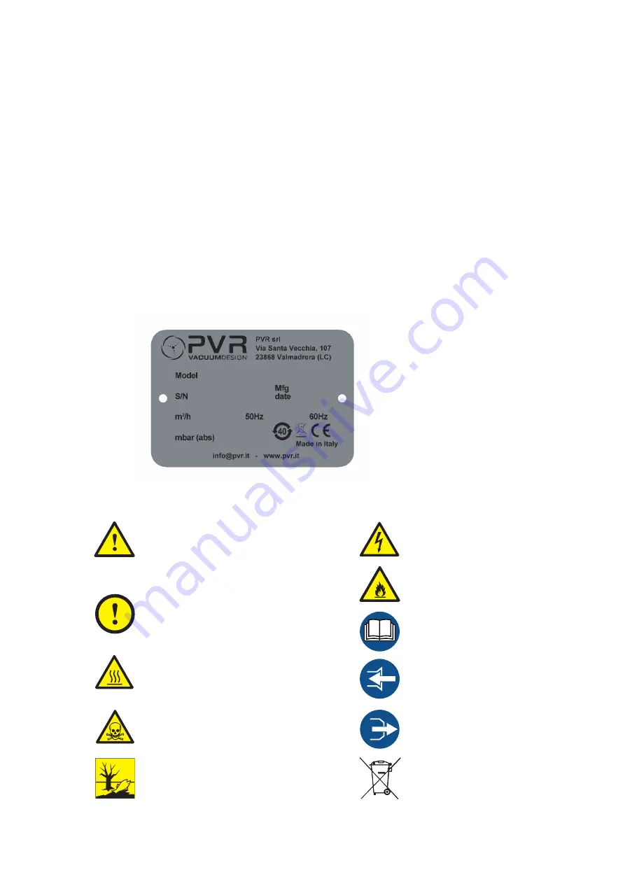 PVR EU300F Operating And Maintenance Instructions Manual Download Page 3