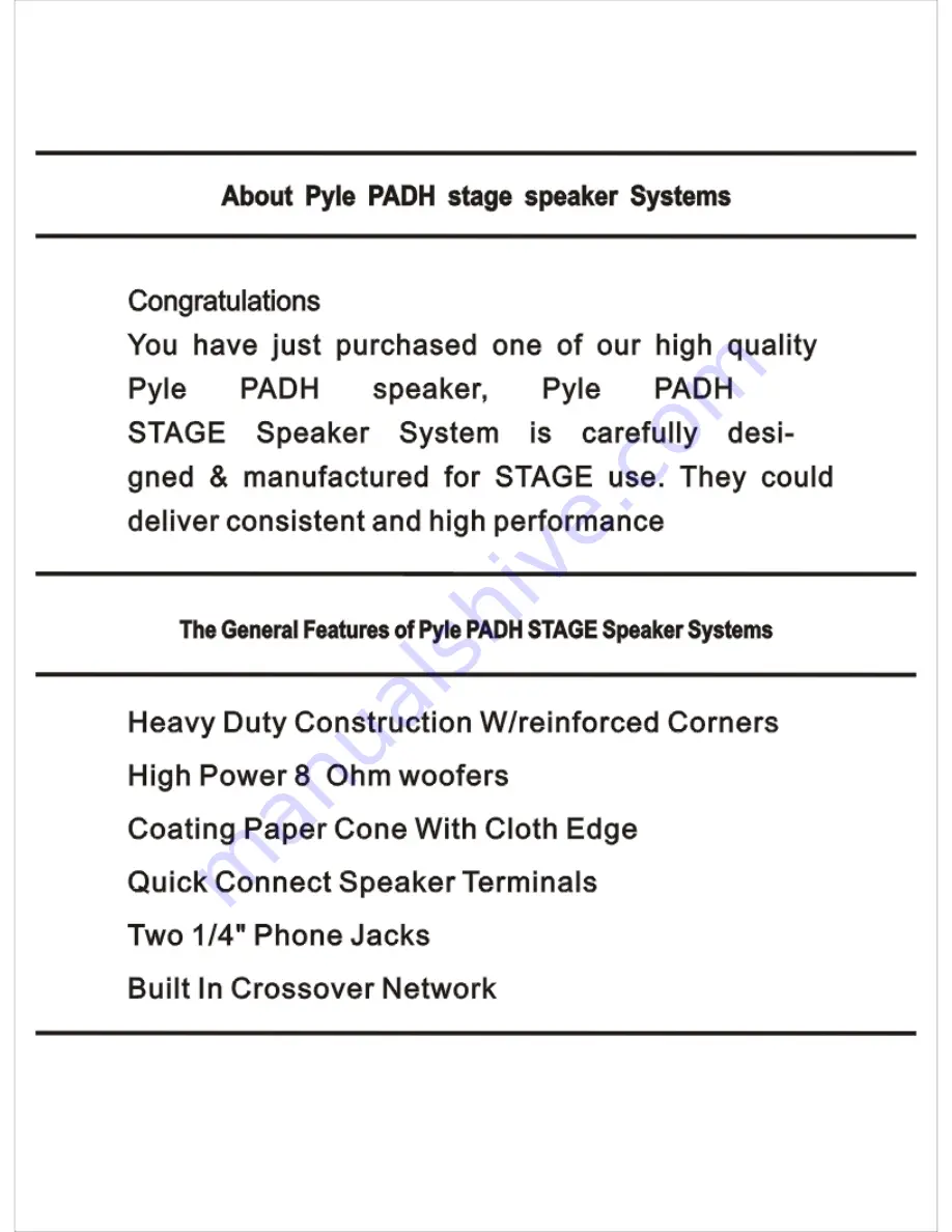 PYLE Audio PADH1572 Скачать руководство пользователя страница 2