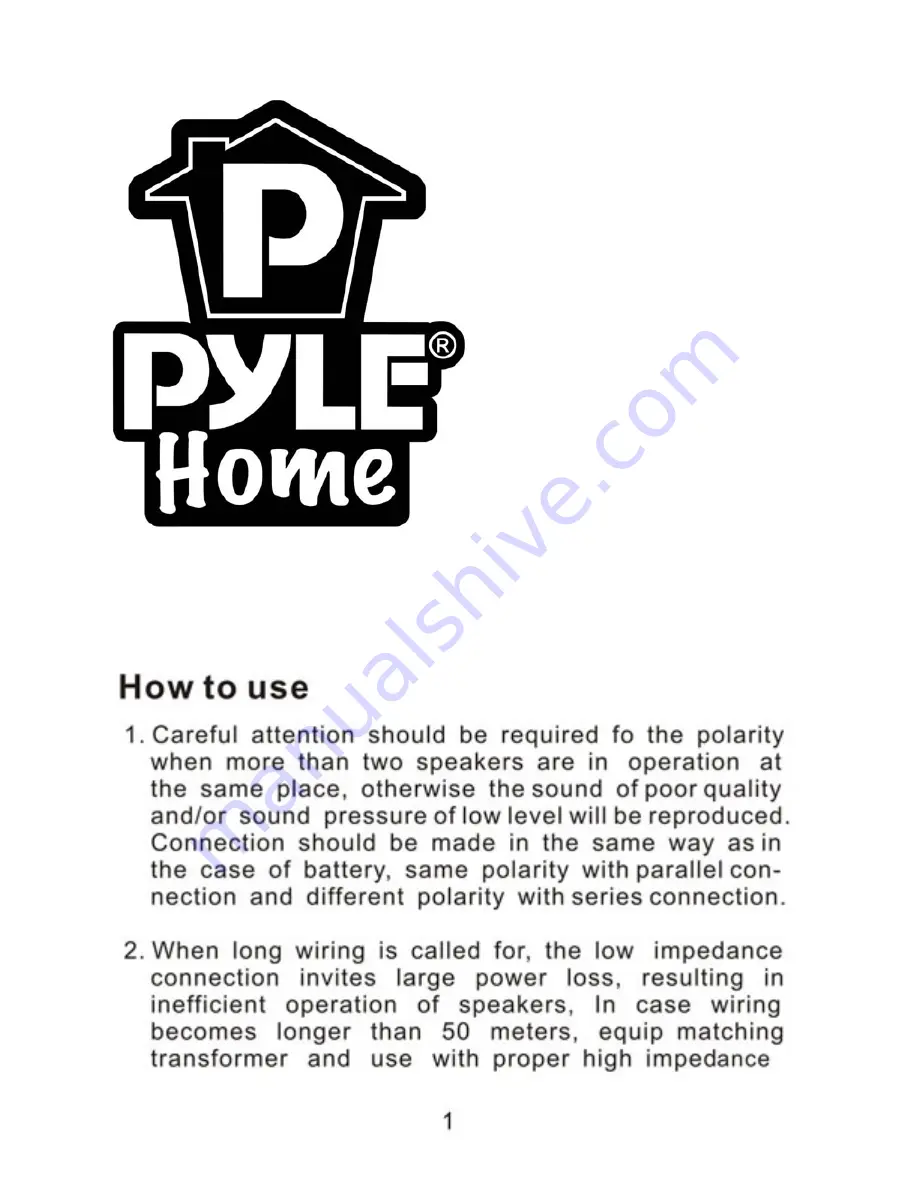 PYLE Audio PBS50B Owner'S Manual Download Page 1