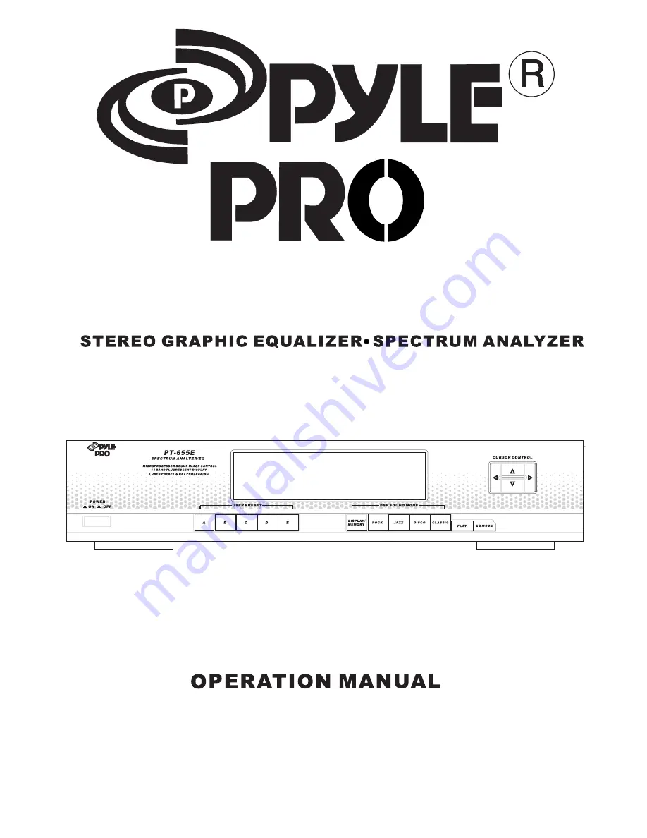 PYLE Audio PT655E Operation Manual Download Page 1