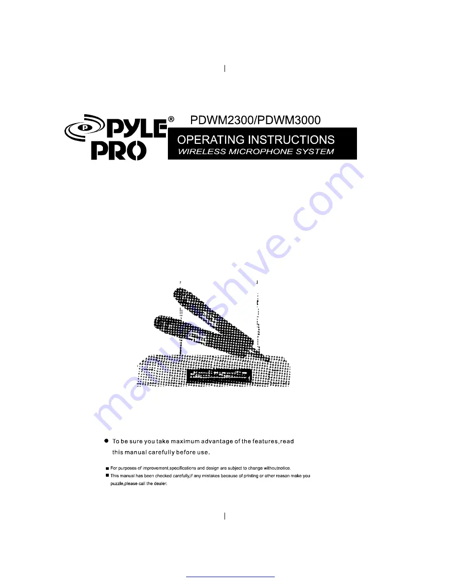 Pyle Pro PDWM2300 Operating Instructions Manual Download Page 1