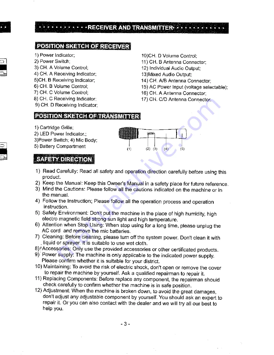 Pyle Pro PDWM5000 Owner'S Manual Download Page 4