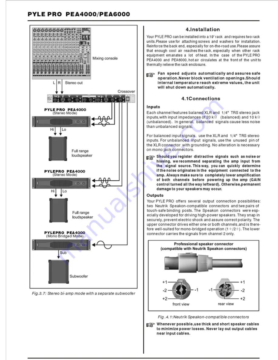 Pyle Pro PEA4000 Owner'S Manual Download Page 10