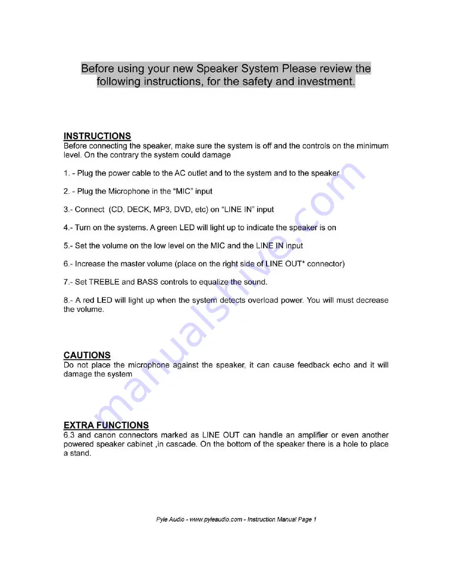 Pyle Pro PPHP1098A Owner'S Manual Download Page 2