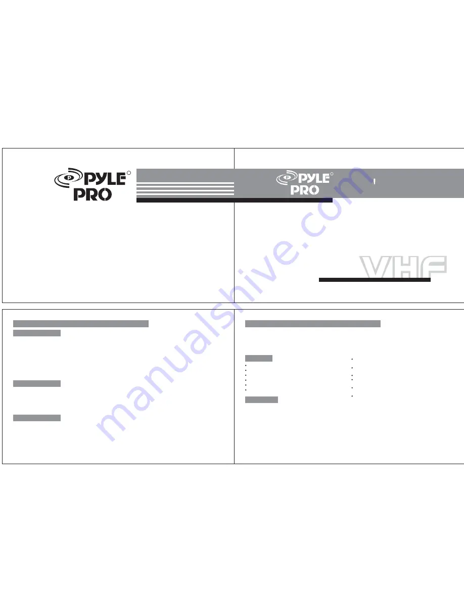 Pyle Pro Professional Series PDWM5000 Owner'S Manual Download Page 1