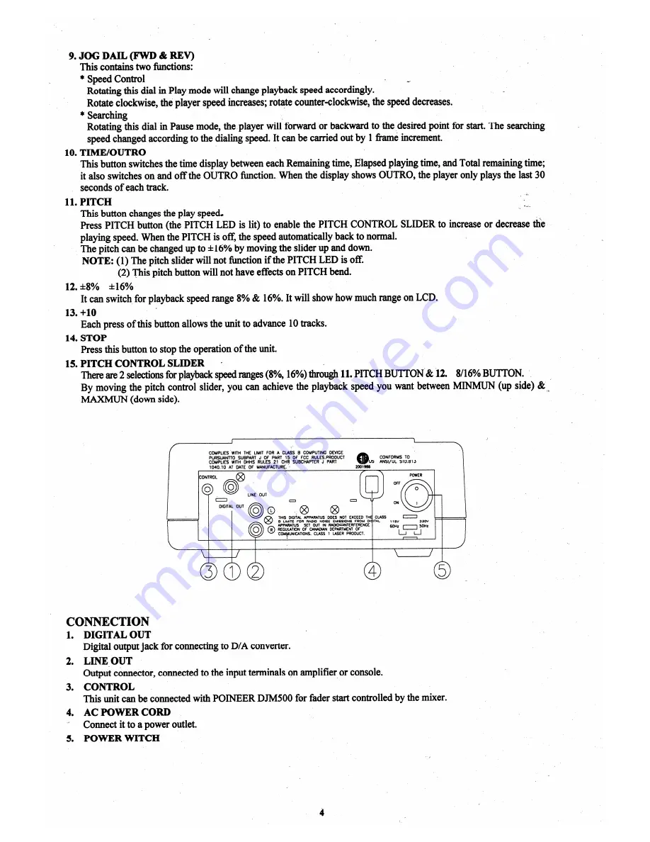 Pyle Pro PYLE PRO PDCDTP300 Скачать руководство пользователя страница 5