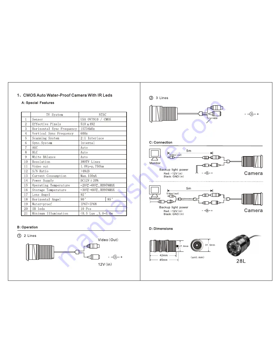 Pyle view PYLE VIEW PLCM22IR Скачать руководство пользователя страница 2