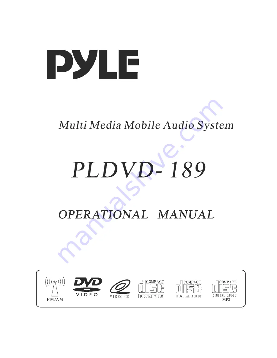 Pyle 189 Operational Manual Download Page 1