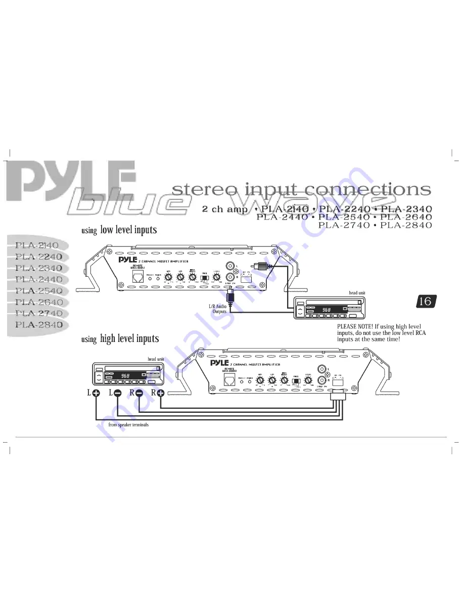 Pyle Blue Wave PLA2140 Скачать руководство пользователя страница 18