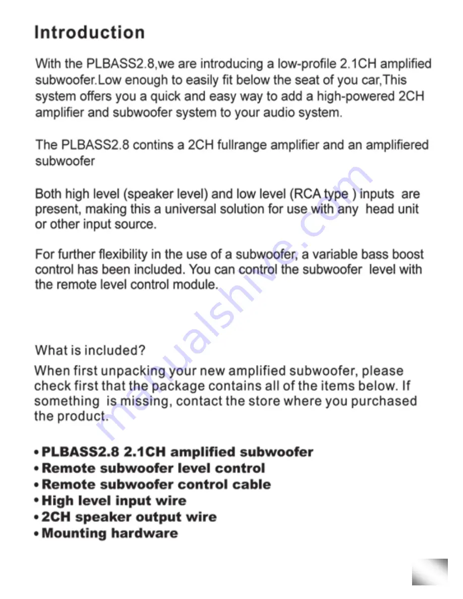 Pyle Chopper PLBASS2.8 Manual Download Page 3