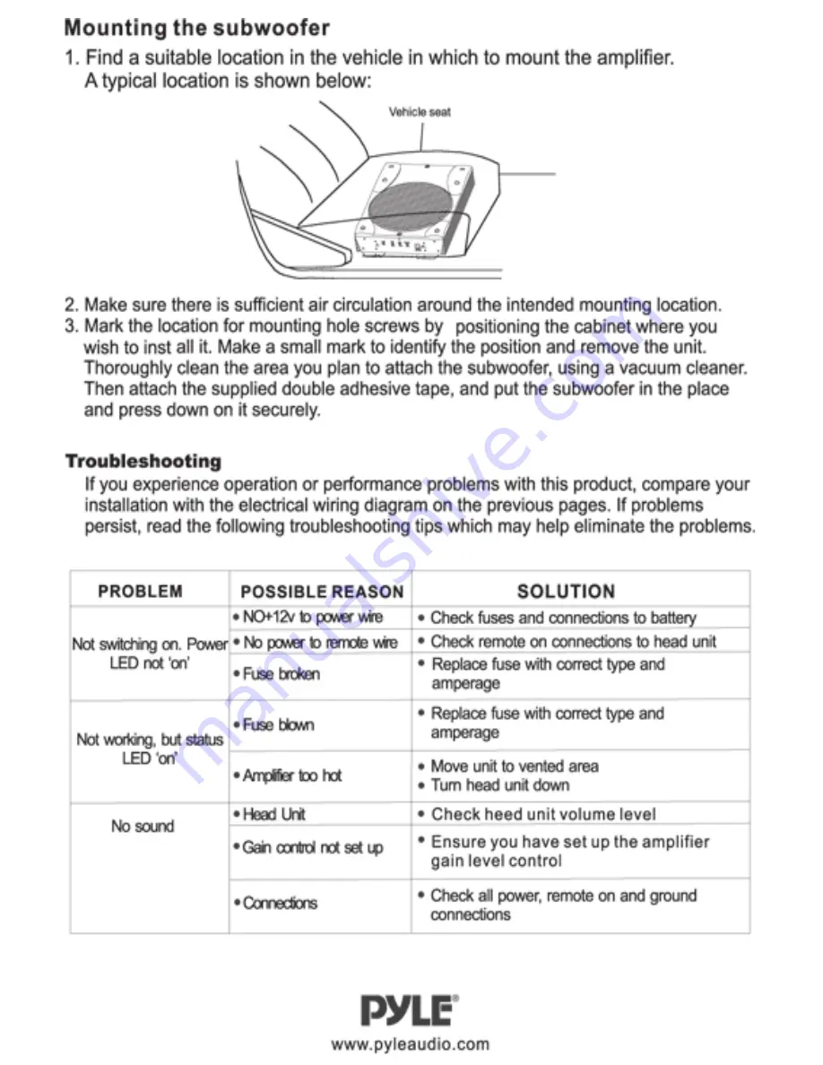 Pyle Chopper PLBASS2.8 Manual Download Page 8