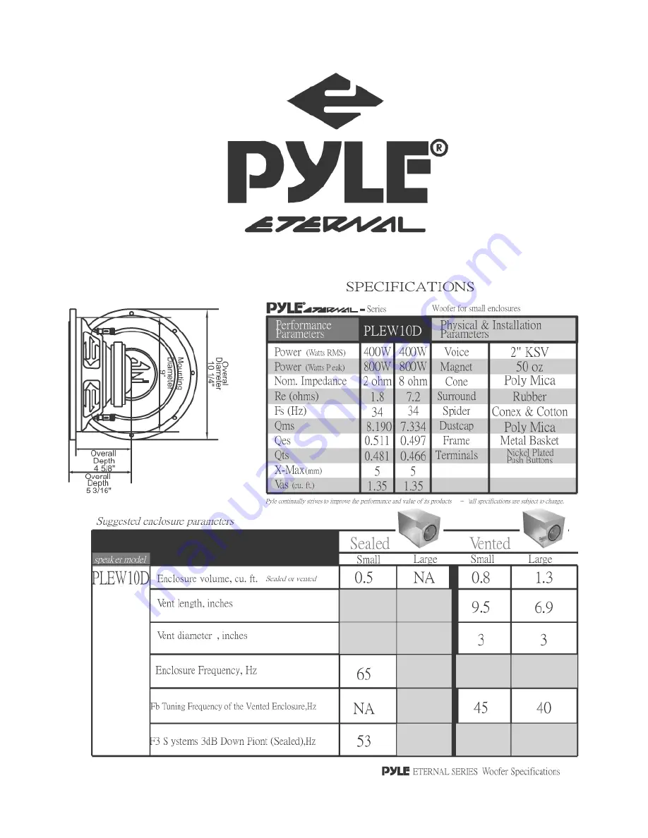 Pyle Eternal PLEW10D Скачать руководство пользователя страница 1