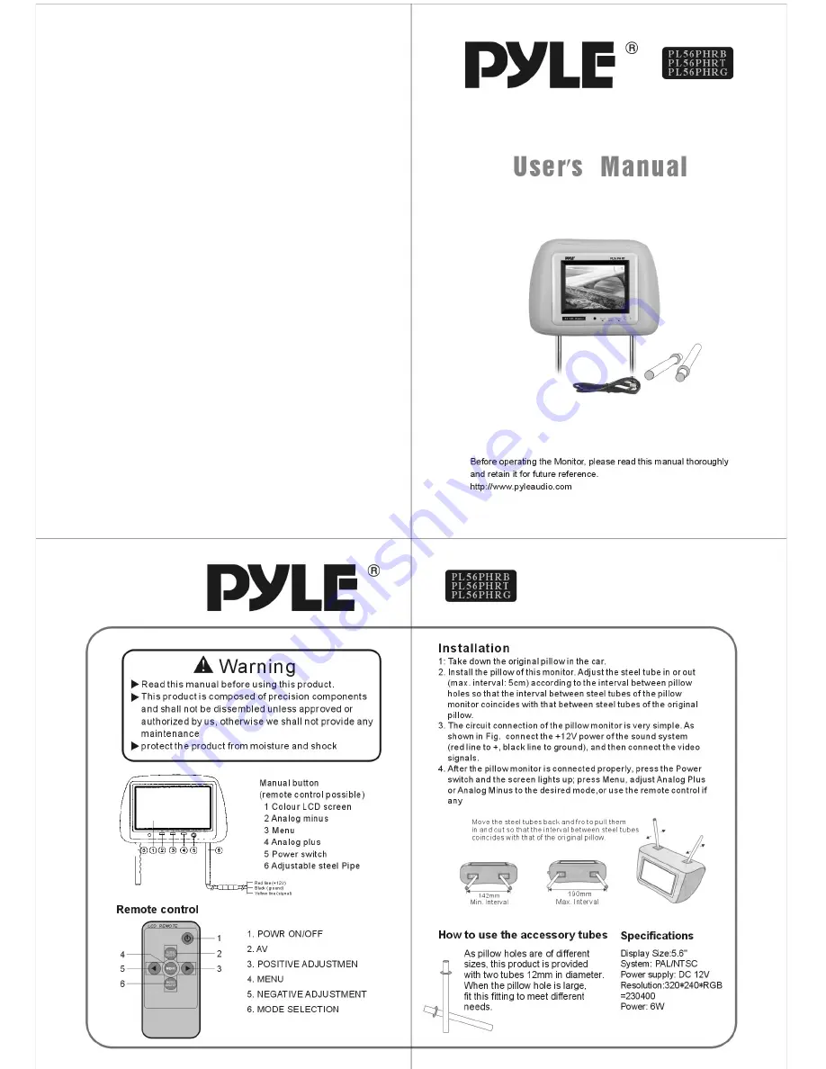 Pyle PL56PHRB Скачать руководство пользователя страница 1