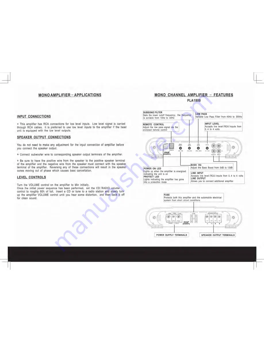 Pyle PLA1800 User Manual Download Page 8