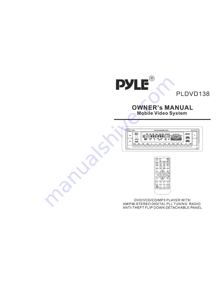 Pyle PLDVD138 Owner'S Manual Download Page 1