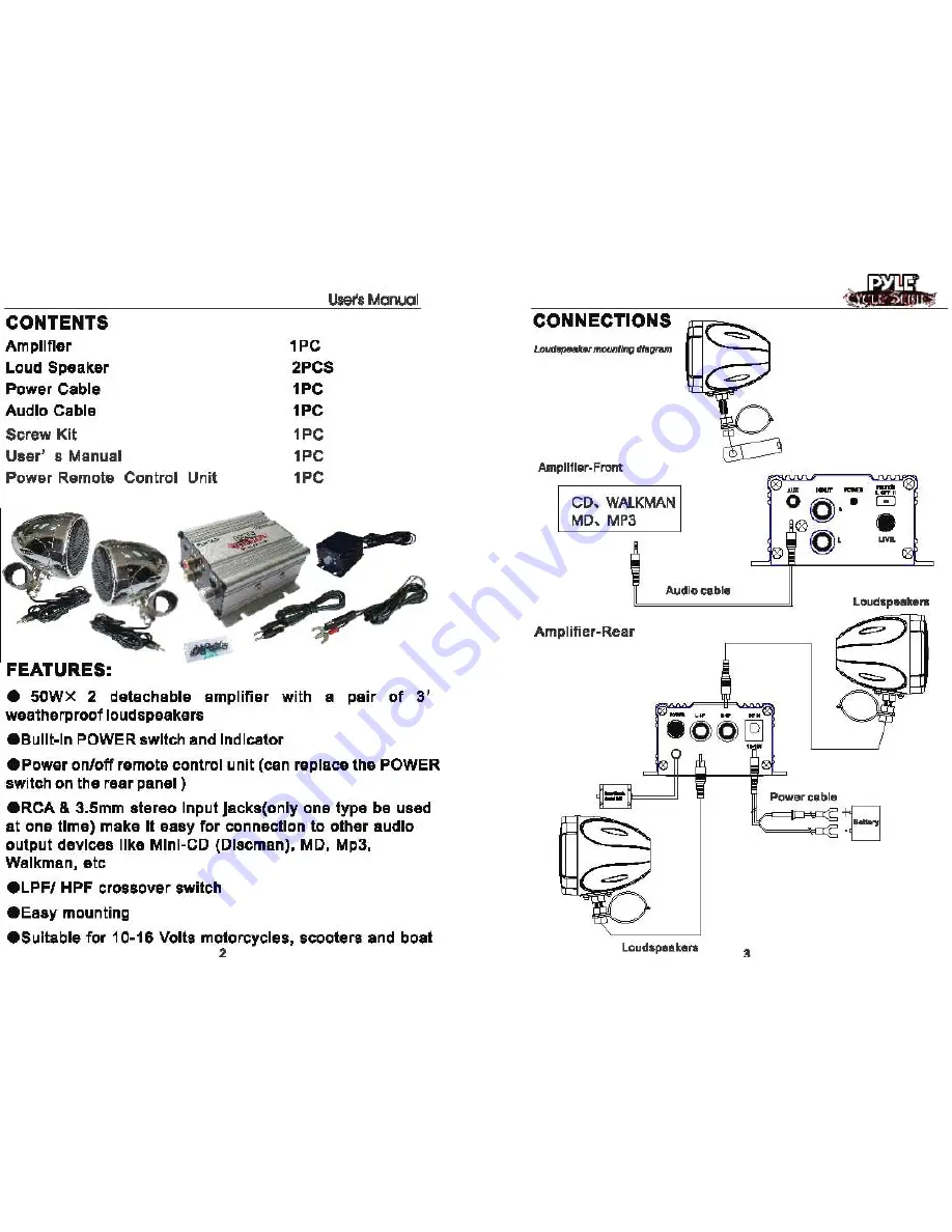 Pyle PLMCA20 User Manual Download Page 3