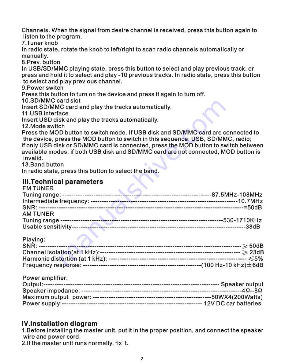 Pyle PLR18MPF Manual Download Page 2