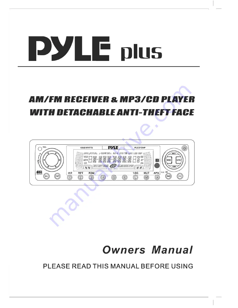 Pyle Plus PLCD72MP Owner'S Manual Download Page 1