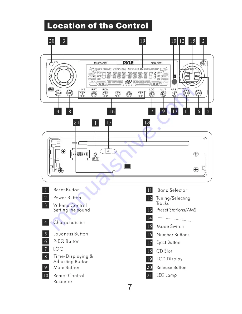 Pyle Plus PLCD72MP Owner'S Manual Download Page 8