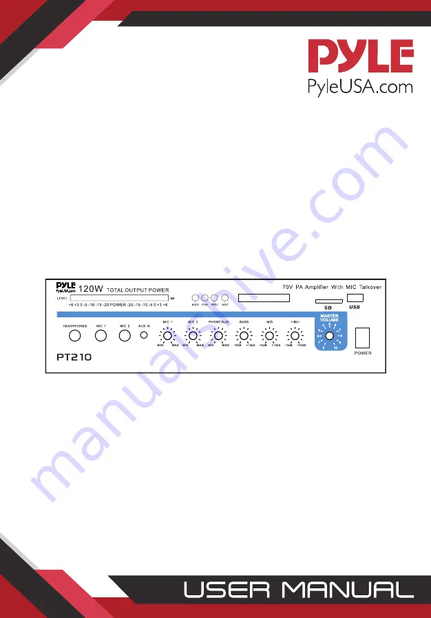 Pyle PT210 Скачать руководство пользователя страница 1