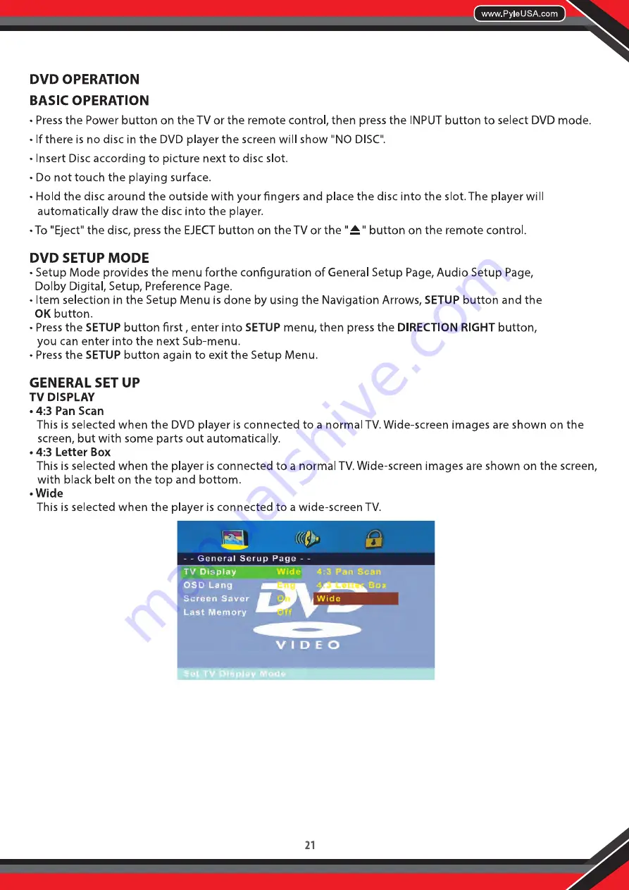 Pyle PTVDLED16 Manual Download Page 21