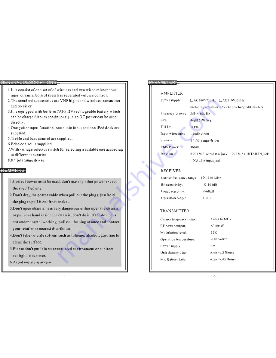 Pyle PWMA-970 Manual Download Page 2