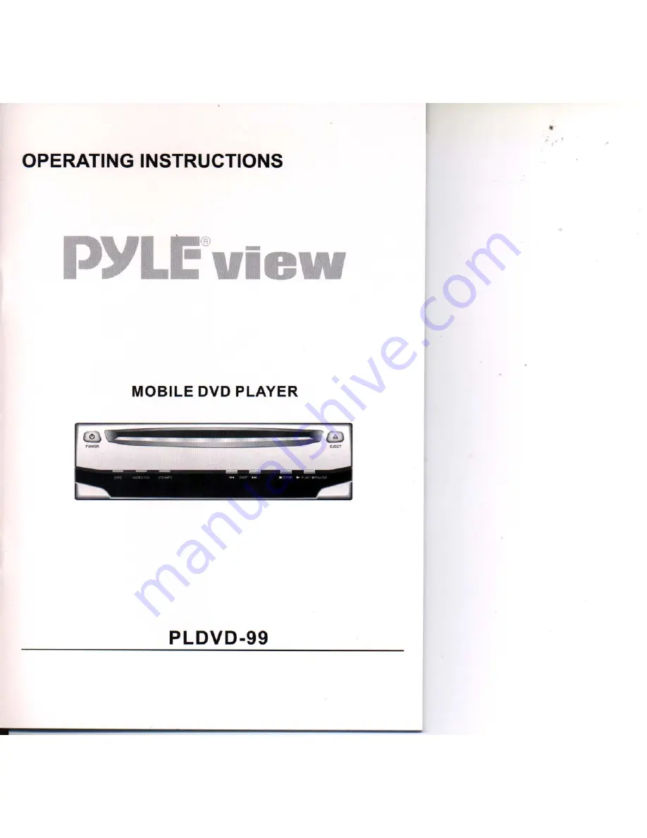 Pyle View PLDVD-99 Скачать руководство пользователя страница 1