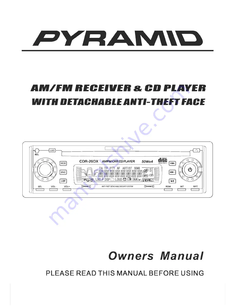 Pyramid CDR29DX Скачать руководство пользователя страница 1