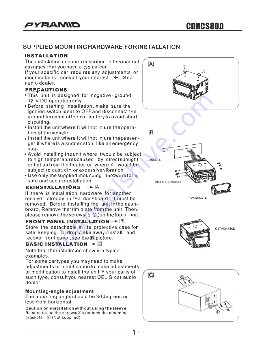 Pyramid CDRCS80D Скачать руководство пользователя страница 3