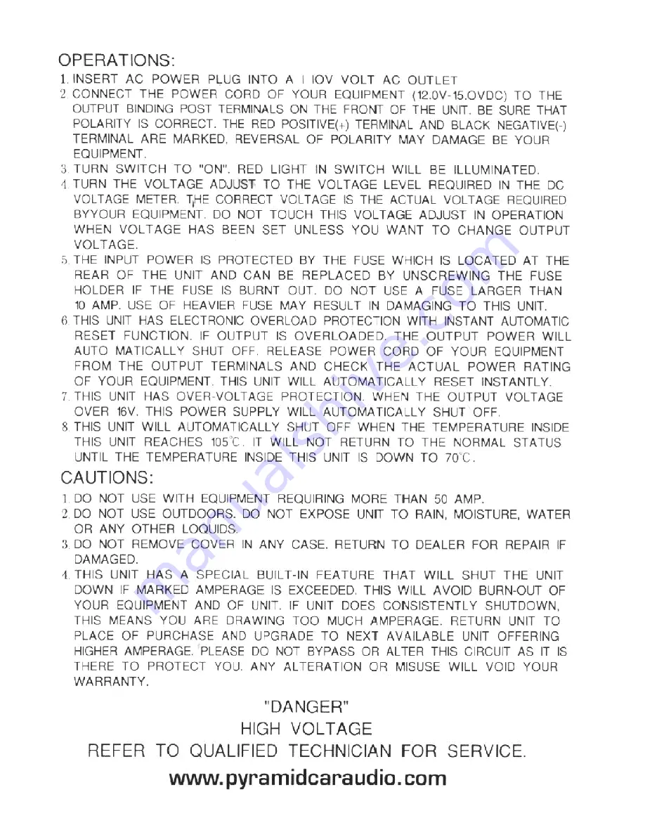 Pyramid Gold Series PS-52KX Instruction Manual Download Page 4