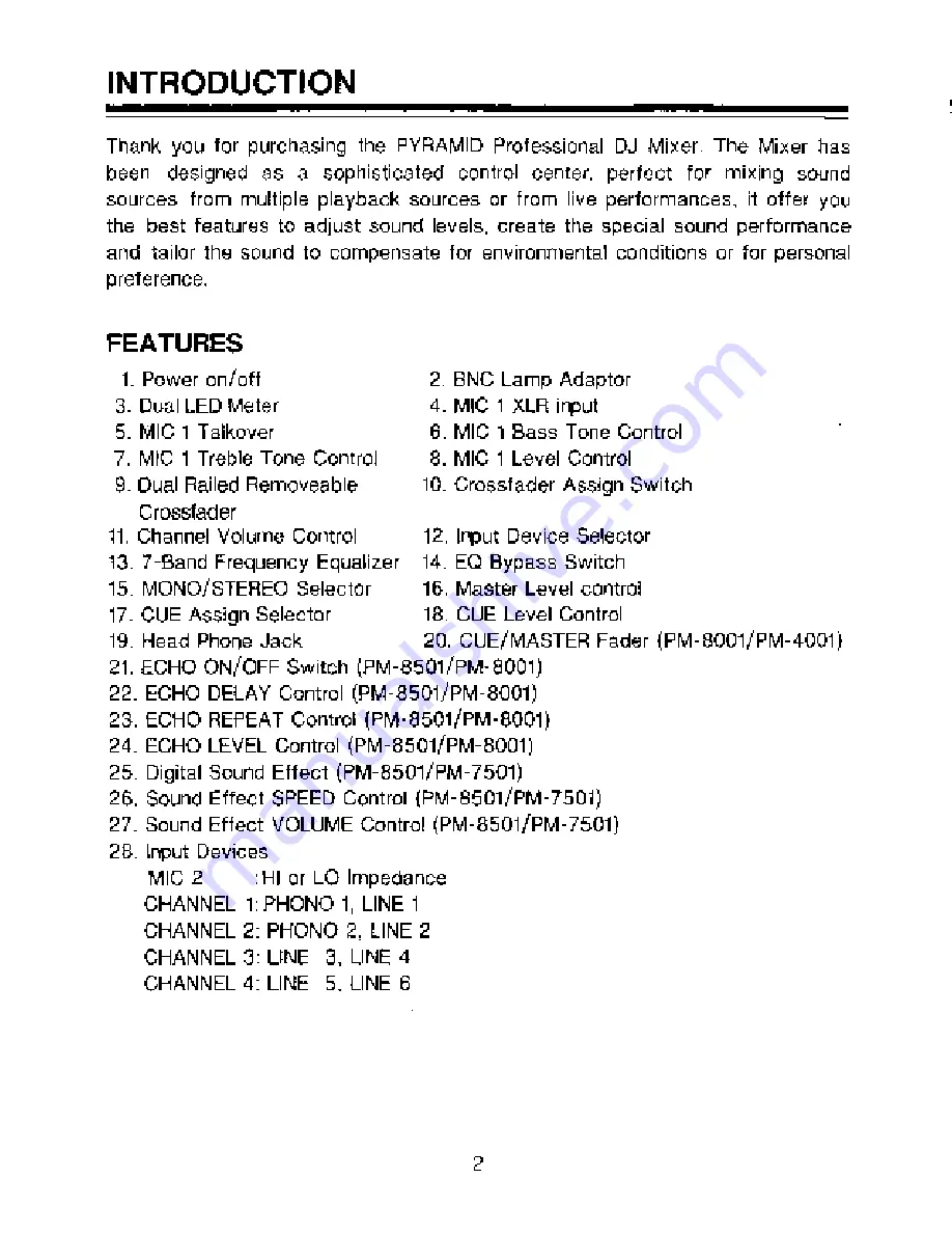 Pyramid PM-4001 Owner'S Manual Download Page 2