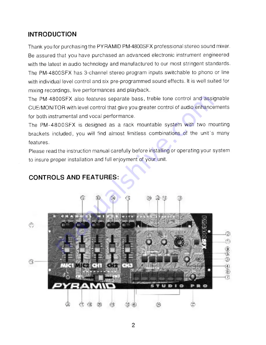 Pyramid PM-4800 SFX User Manual Download Page 3