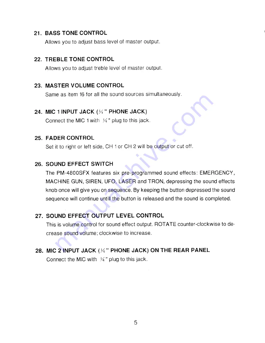 Pyramid PM-4800 SFX User Manual Download Page 6