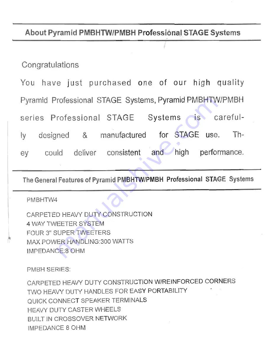 Pyramid PMBH15 Specifications Download Page 2