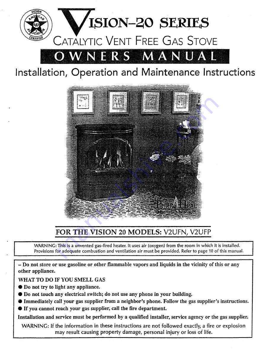 Pyro Industries Vision-20 V2UFN series Installation, Operation & Maintenance Documentation Download Page 1