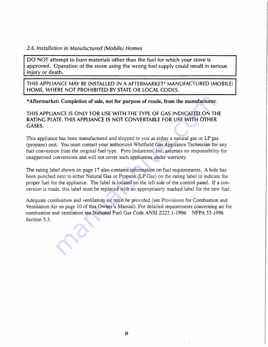 Pyro Industries Vision-20 V2UFN series Installation, Operation & Maintenance Documentation Download Page 11