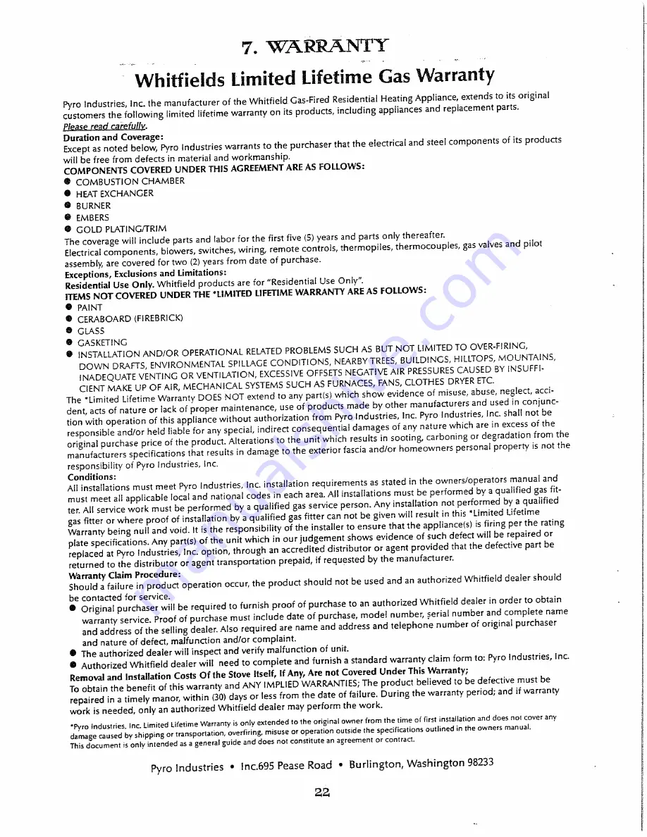 Pyro Industries Vision-20 V2UFN series Installation, Operation & Maintenance Documentation Download Page 24