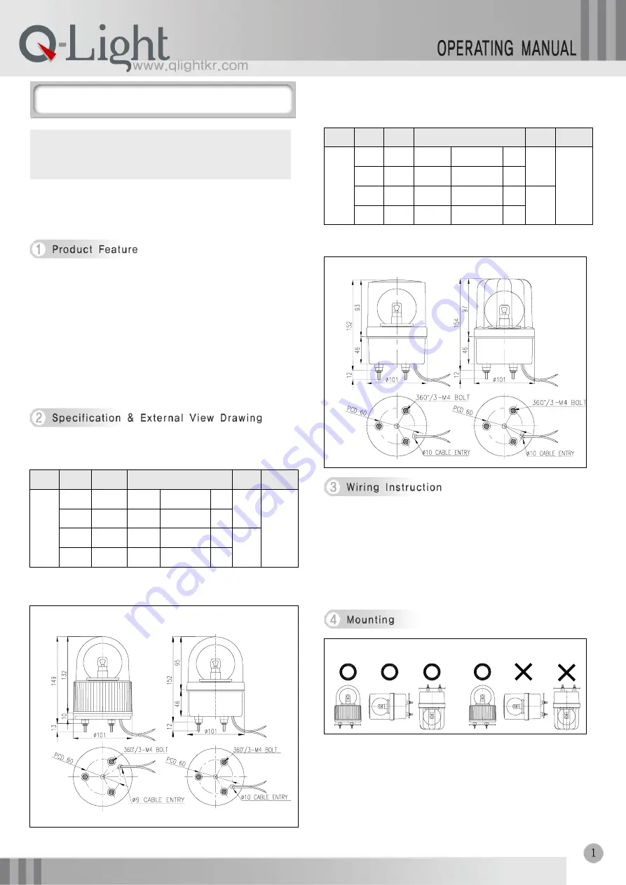 Q-Light S100R Operating Manual Download Page 1