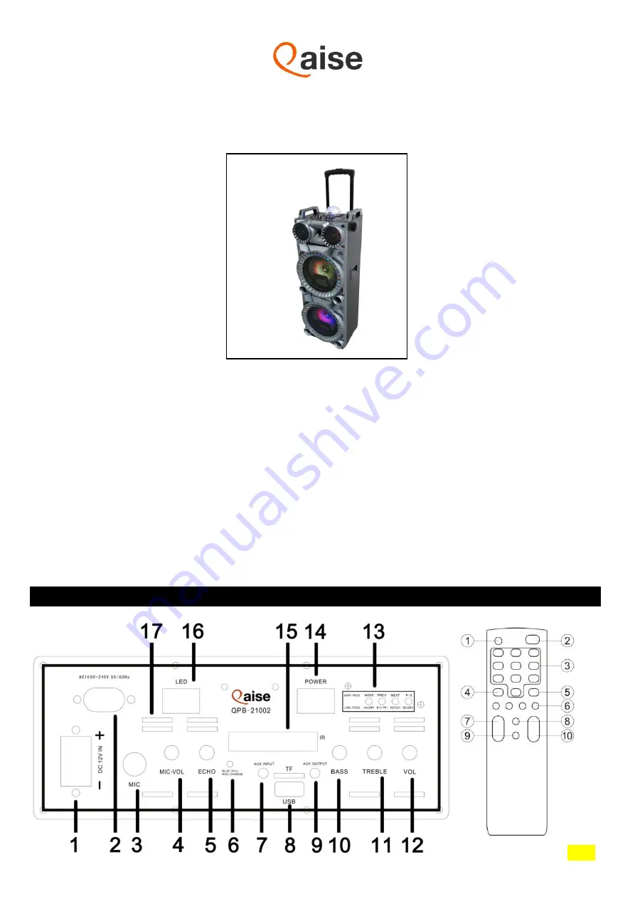 Qaise QPB-21002 Instruction Manual Download Page 1