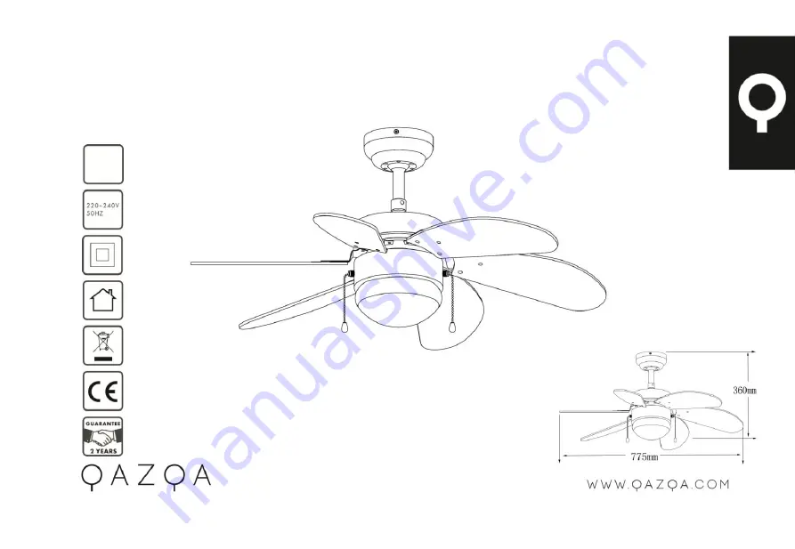 Qazqa 92642 Instruction Manual Download Page 1