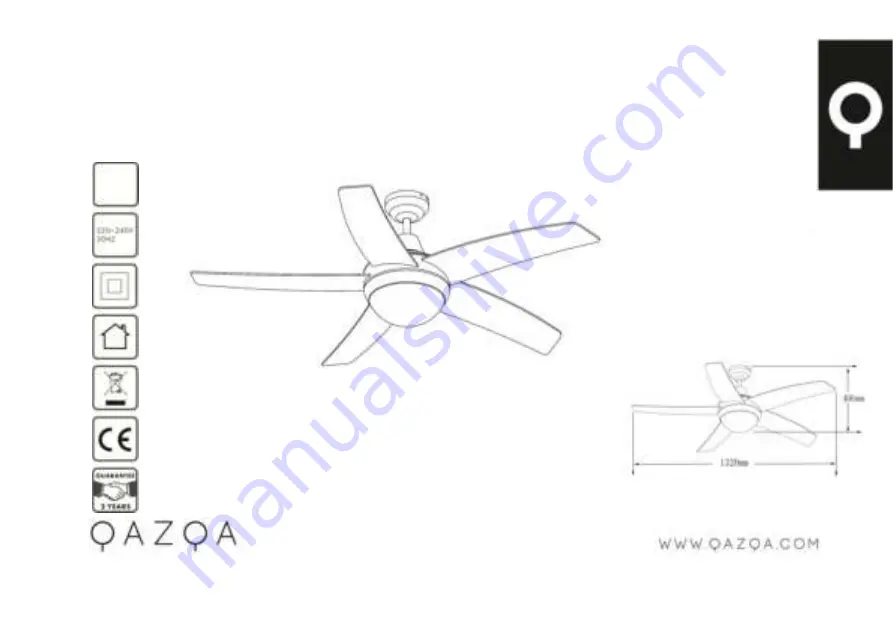 Qazqa Cool Fan 52 Instruction Manual Download Page 1