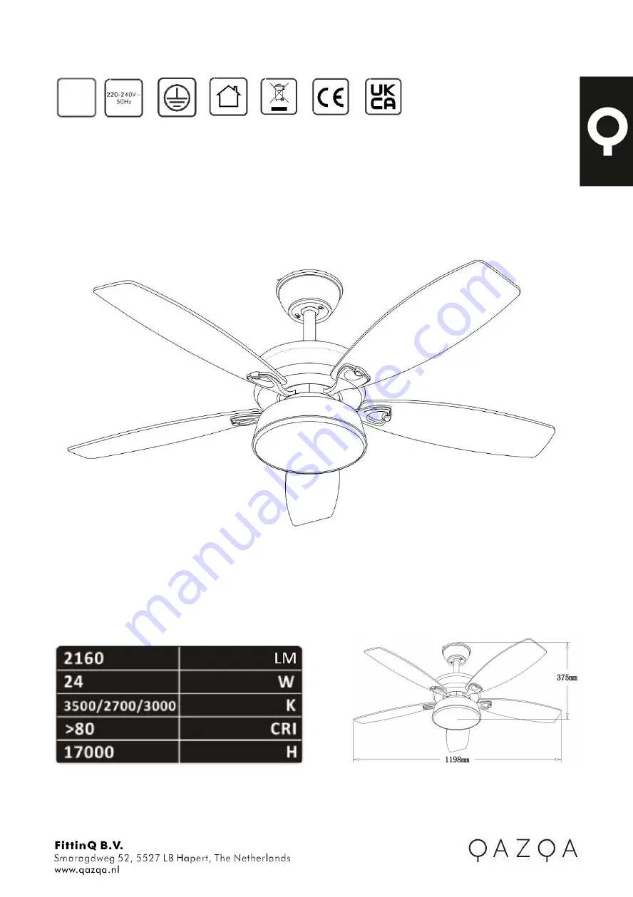 Qazqa Malaki 102715 Instruction Manual Download Page 1