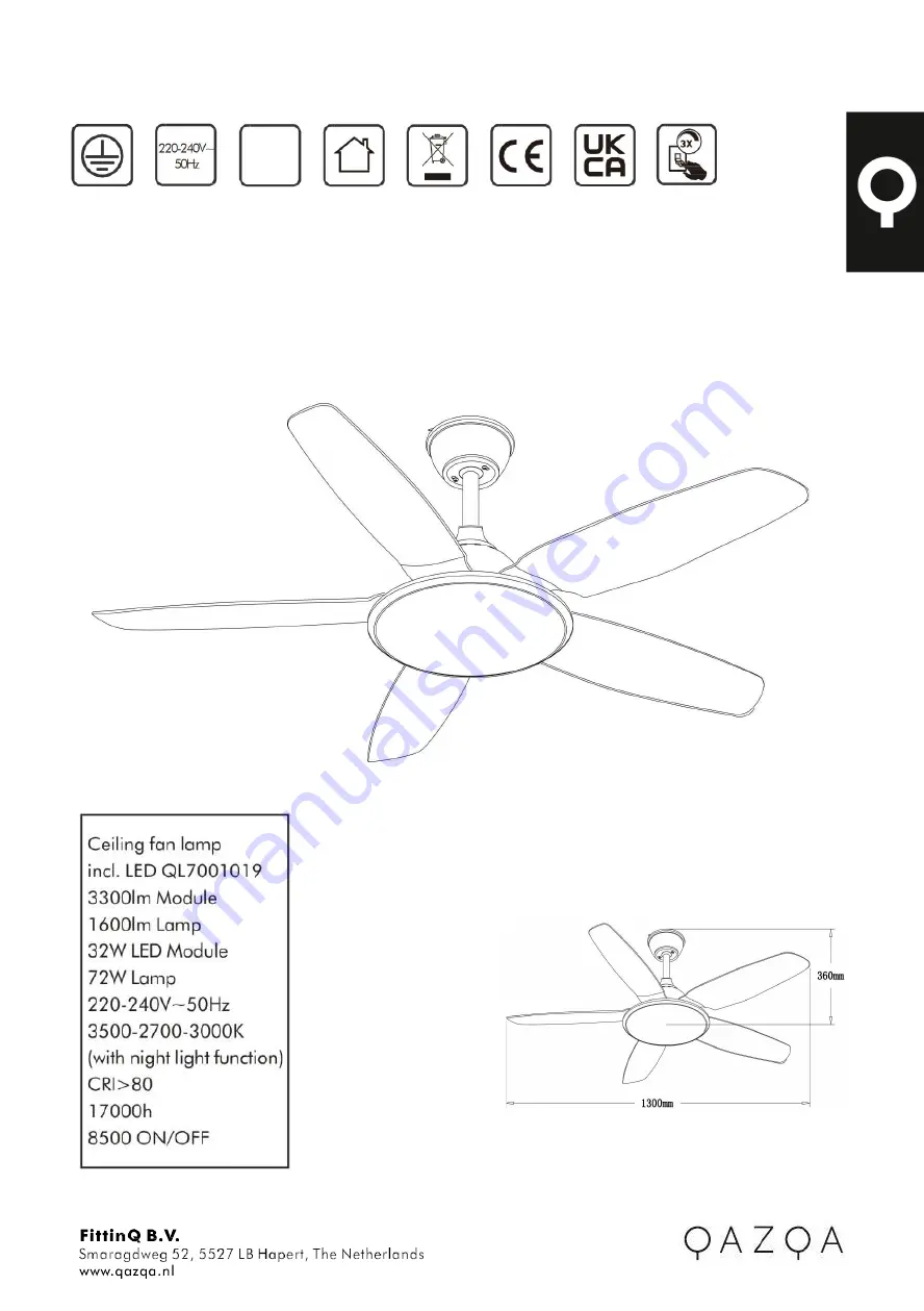 Qazqa Vifte Instruction Manual Download Page 1