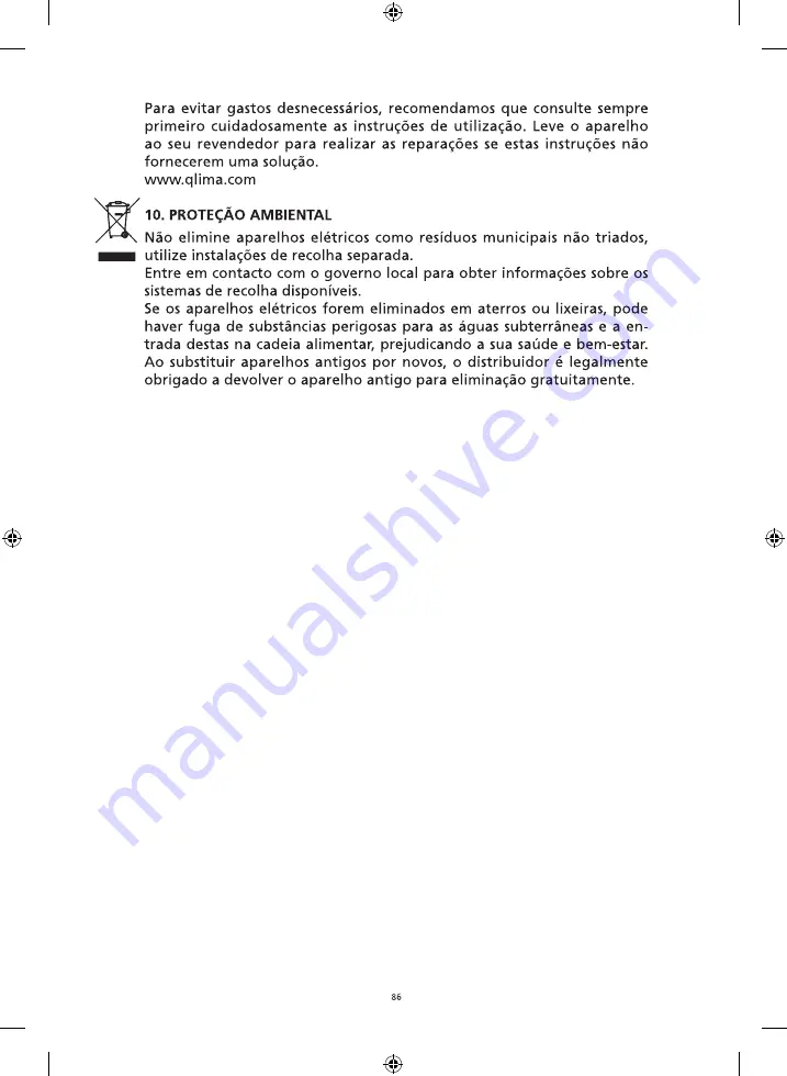 Qlima ASE 1020 Operating Manual Download Page 86