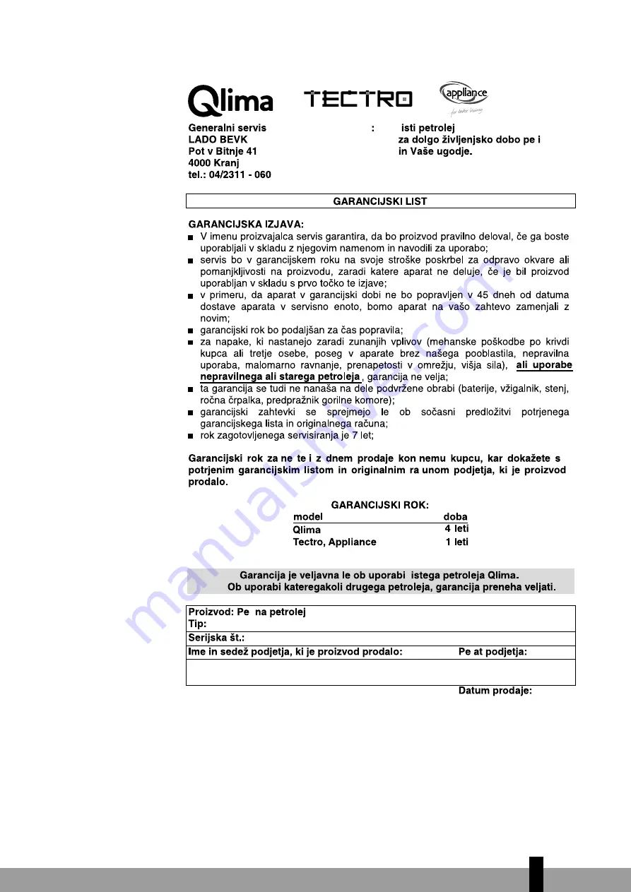 Qlima SRE3430C-2 Operating Manual Download Page 207