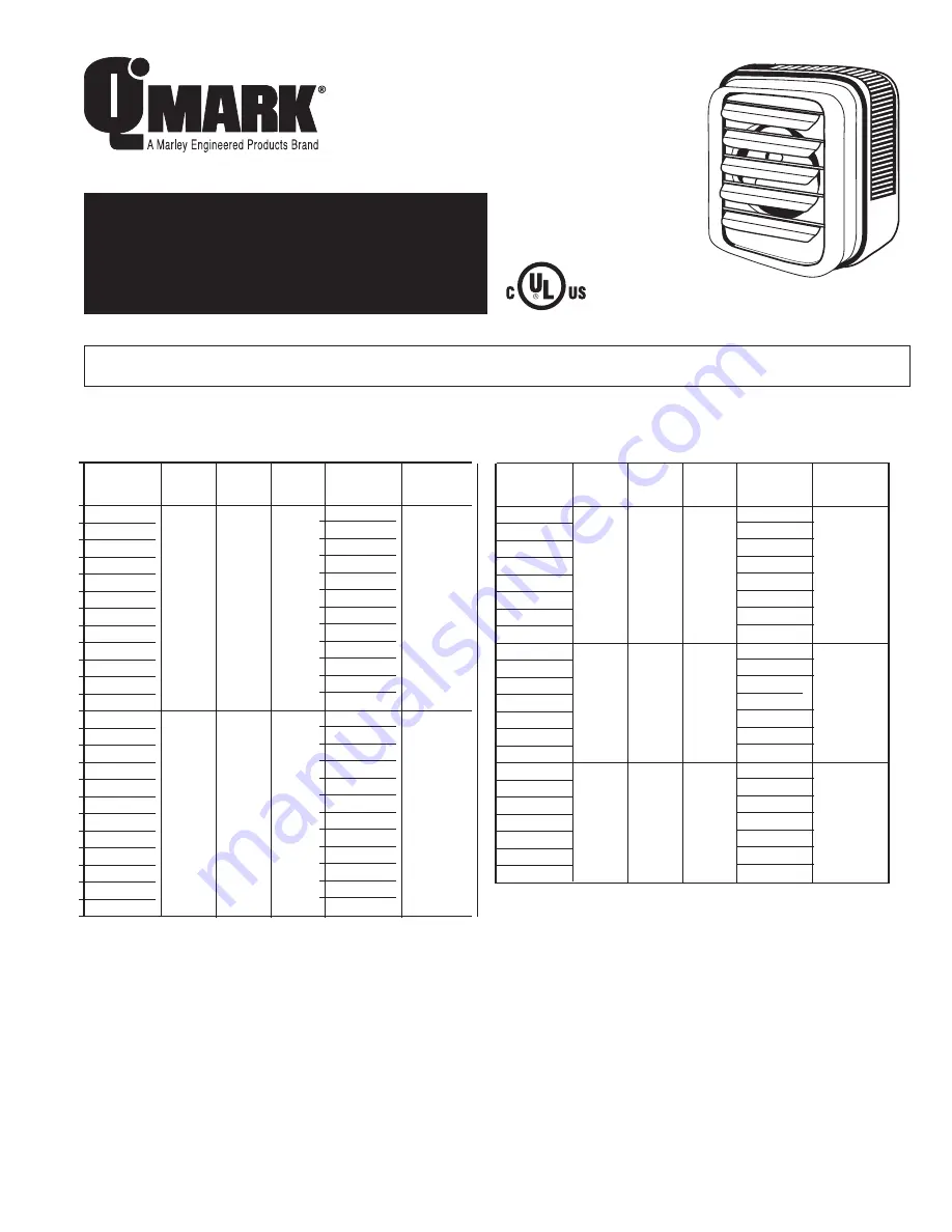 Qmark MUH Series Installation, Operation & Maintenance Instructions Manual Download Page 11