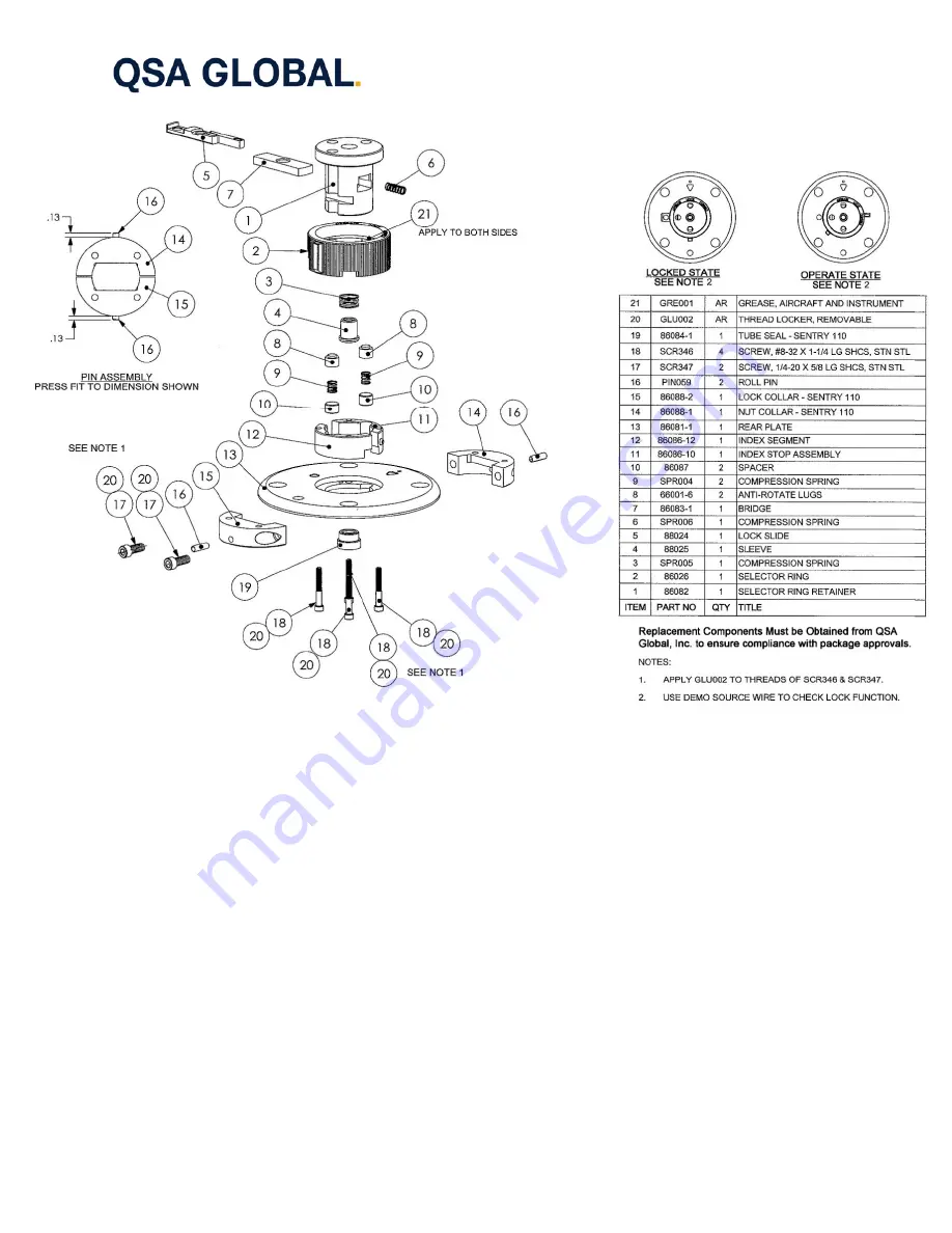 QSA Global SENTINEL SENTRY 110 Manual Download Page 70