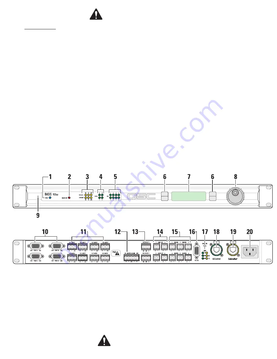 QSC BASIS 922uz Hardware Manual Download Page 3