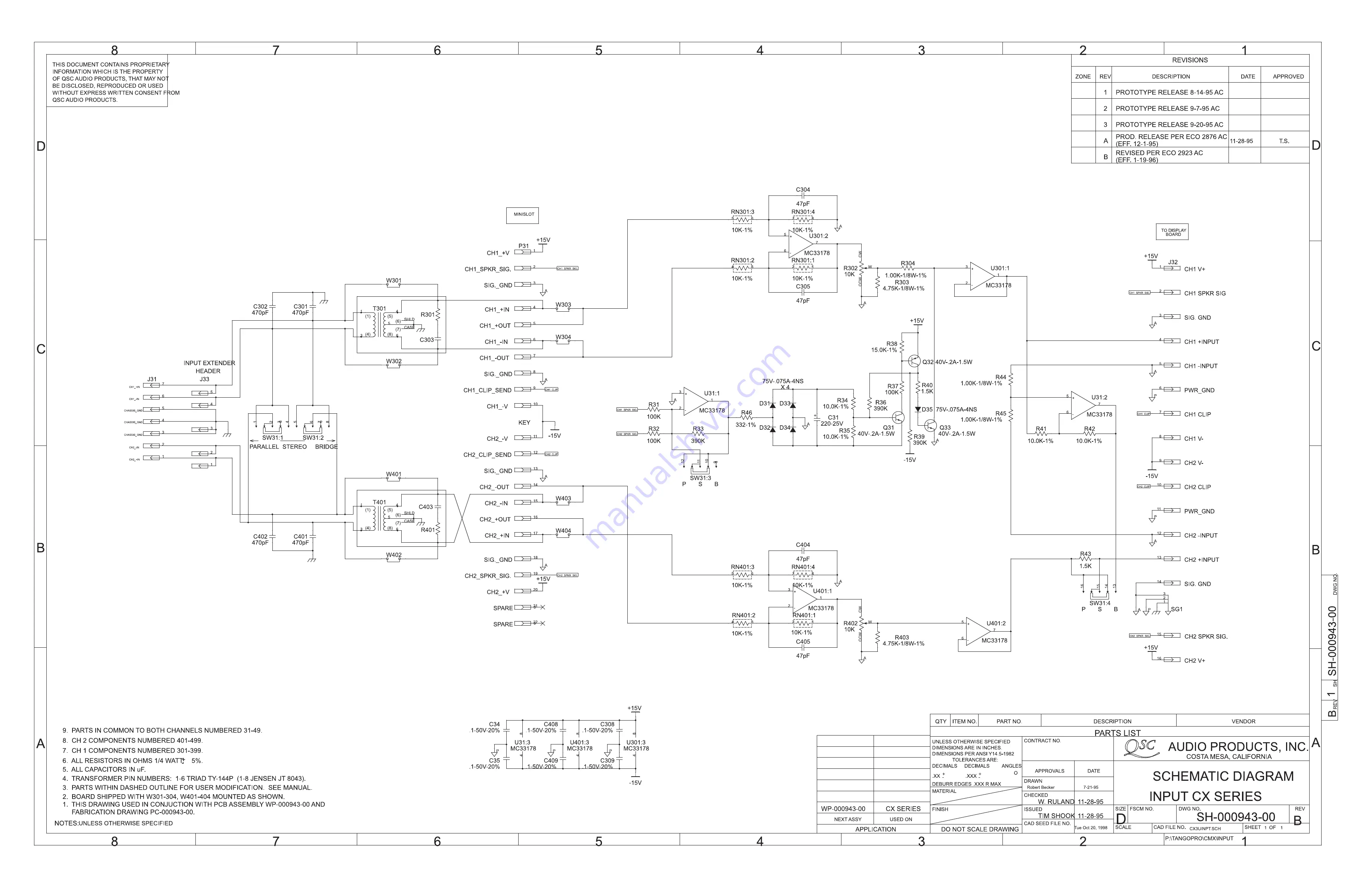 QSC CX Series Service Manual Download Page 82