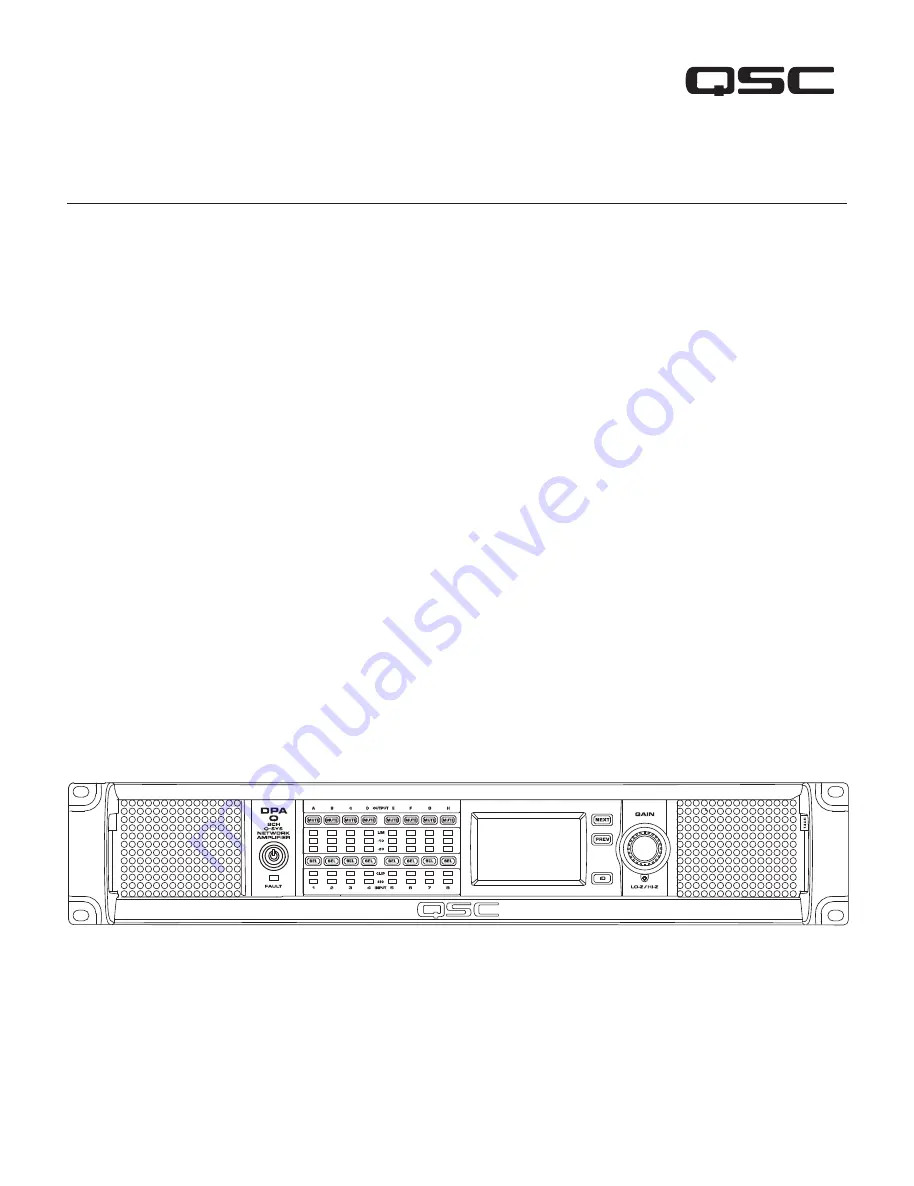 QSC DPA-Qn Скачать руководство пользователя страница 1